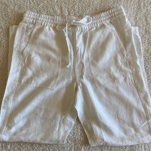 J CREW WHITE LINEN PANTS